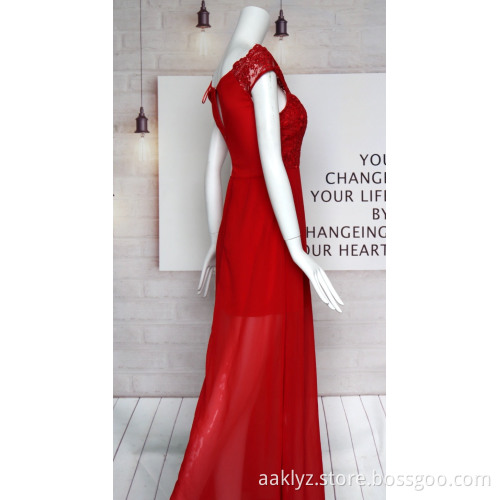 Red Chiffon besticktes Kleid der Frauen
